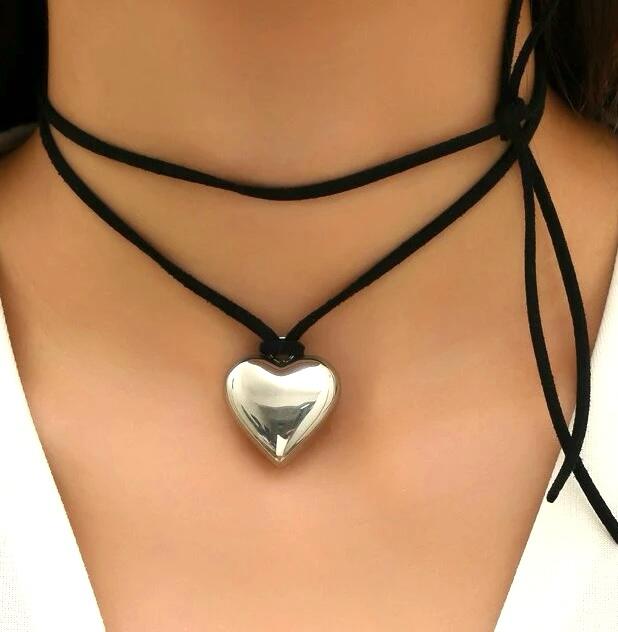 Collana heart tela