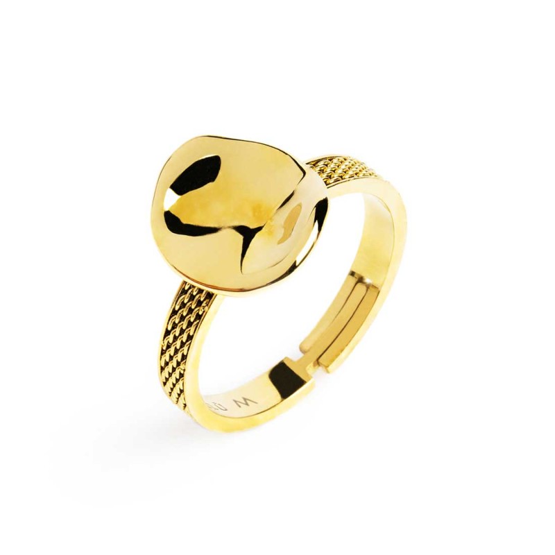 Anello Marlù con bottone martellato