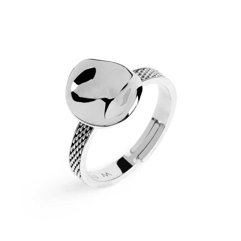 Anello Marlù con bottone martellato