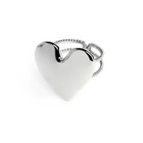 Anello Marlù doppia fascia con cuore irregolare martellato - 2