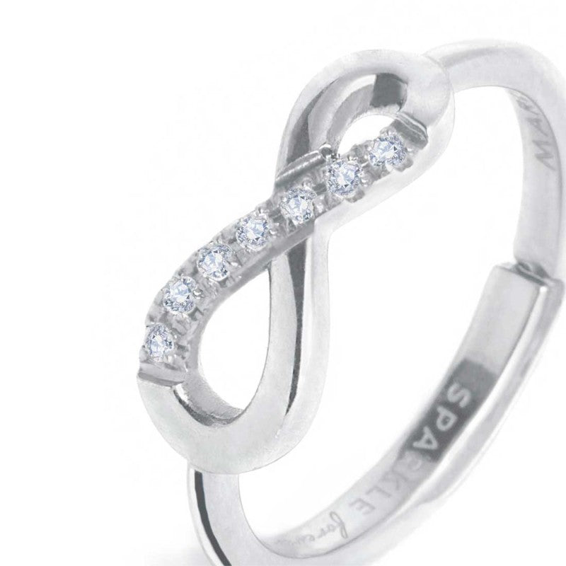 Anello Marlù infinito con zirconi bianchi