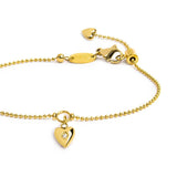 Bracciale Marlù catena a sfere con cuore con zircone oro - 2