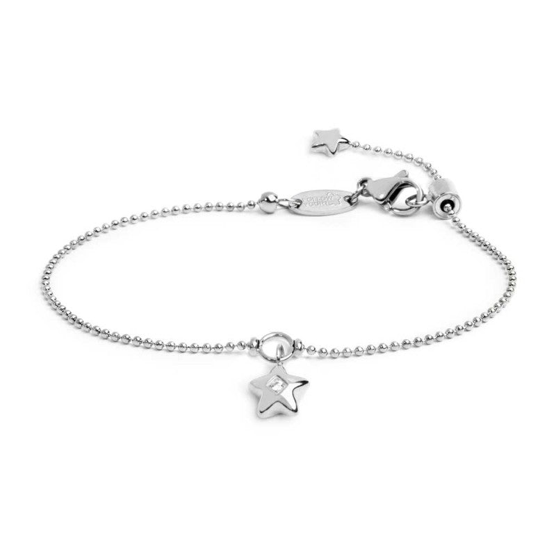 Bracciale Marlù catena a sfere con stella con zircone acciaio