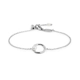 Bracciale acciaio catena con centrale a forma organica con perla - 1