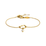 Bracciale Marlù catena con centrale a forma organica con perla oro - 1