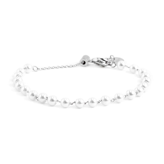 Bracciale Marlù catena con perle 4,3mm acciaio