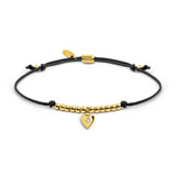 Bracciale Marlù cordino con pendente cuore con zircone oro - 2