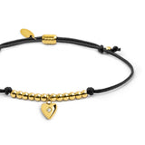 Bracciale Marlù cordino con pendente cuore con zircone oro - 4