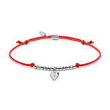 Bracciale Marlù cordino con pendente cuore con zircone acciaio - 1