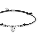 Bracciale Marlù cordino con pendente cuore con zircone acciaio - 4