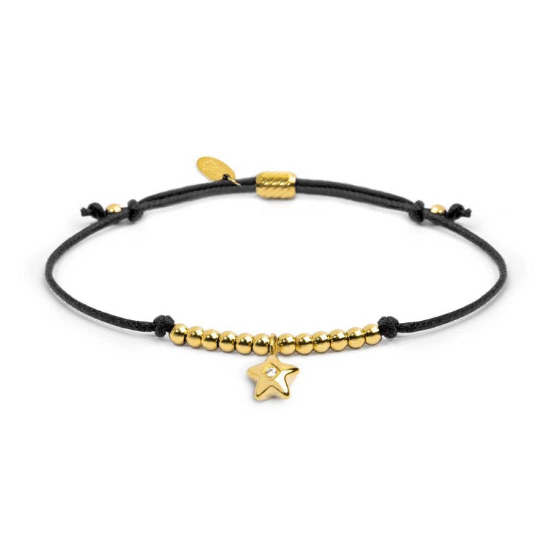 Bracciale Marlù cordino con pendente stella con zircone oro