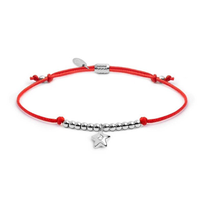 Bracciale Marlù cordino con pendente stella con zircone acciaio