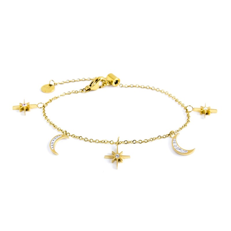 Bracciale Marlù rosa dei venti e zircone oro