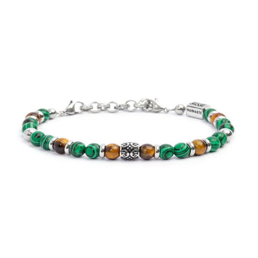 Bracciale Marlù malachite e occhio di tigre 6mm