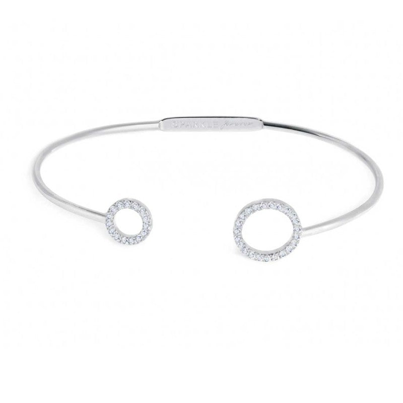 Bracciale Marlù rigido cerchi con zirconi bianchi