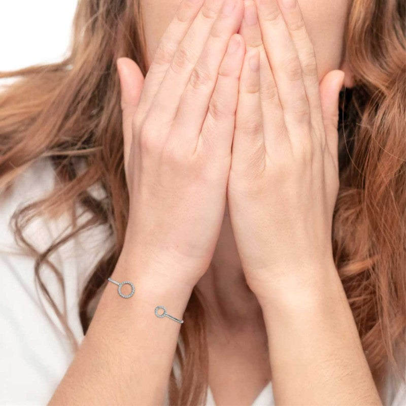 Bracciale Marlù rigido cerchi con zirconi bianchi