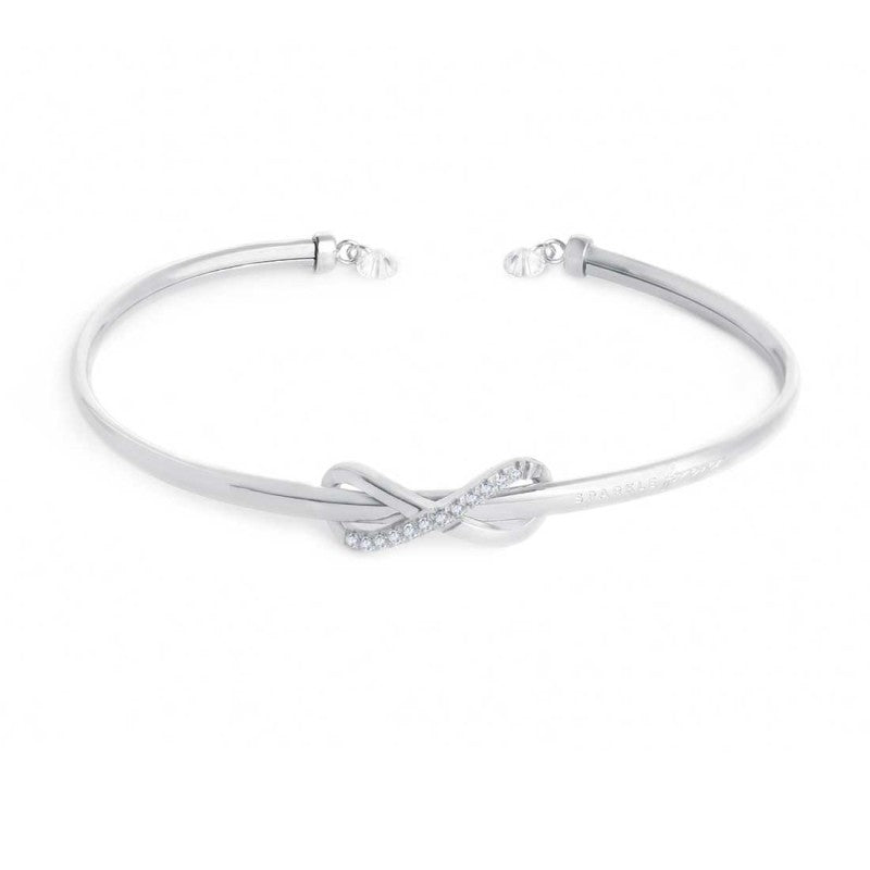 Bracciale Marlù rigido infinito con zirconi bianchi