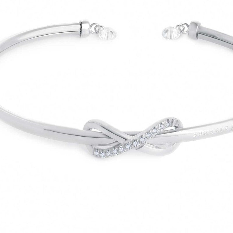 Bracciale Marlù rigido infinito con zirconi bianchi