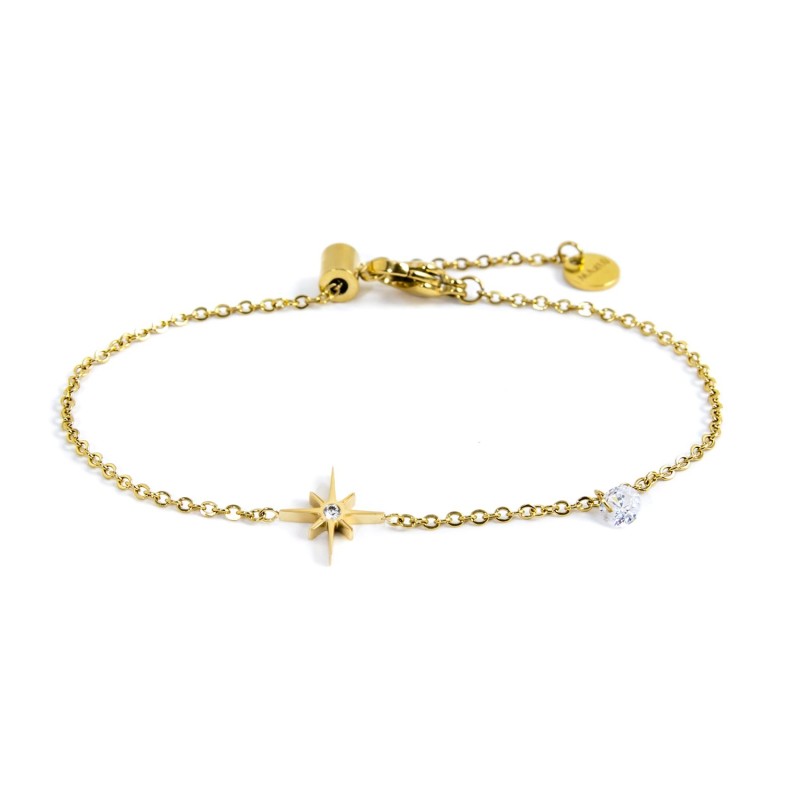 Bracciale Marlù rosa dei venti e zircone oro