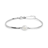Bracciale Marlù semi rigido con tubolari twisted e perla centrale acciaio - 1