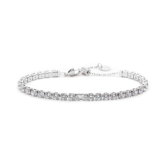 Bracciale Marlù tennis 4mm con zircone centrale acciaio