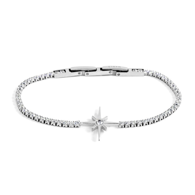 Bracciale Marlù tennis rosa dei venti acciaio