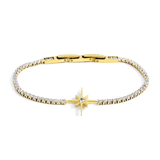 Bracciale Marlù tennis rosa dei venti oro