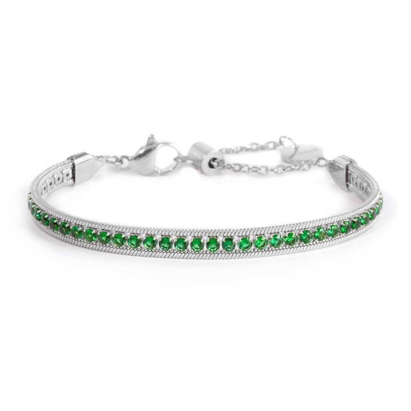 Bracciale Marlù tennis zirconi baguette catena snake squadrata acciaio