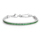 Bracciale Marlù tennis zirconi baguette catena snake squadrata acciaio - 4