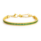 Bracciale Marlù tennis zirconi baguette catena snake squadrata oro - 4
