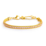 Bracciale Marlù tennis zirconi baguette catena snake squadrata oro - 3