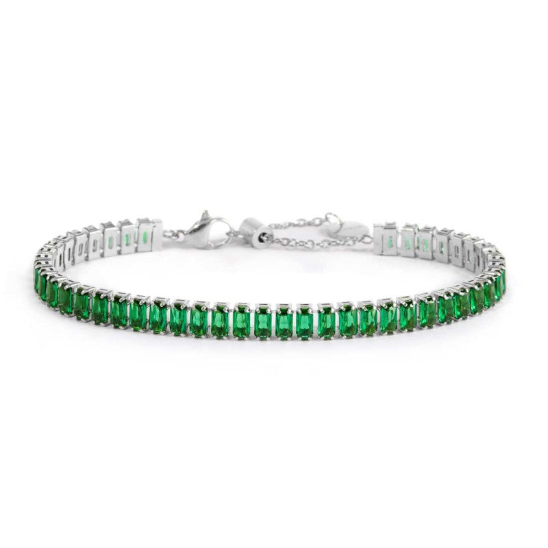 Bracciale Marlù tennis zirconi baguette acciaio