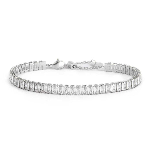 Bracciale Marlù tennis zirconi baguette acciaio