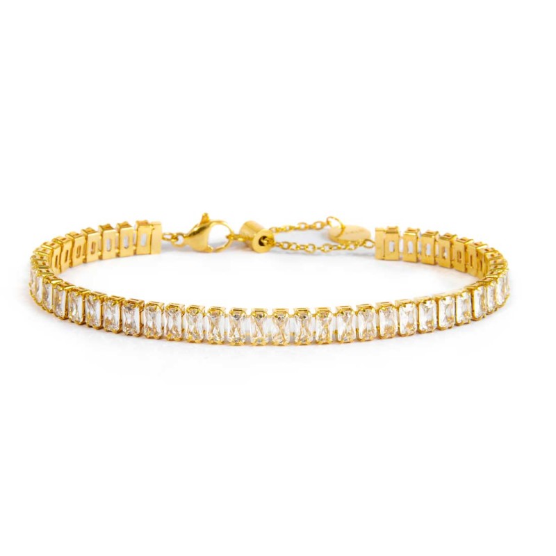 Bracciale Marlù tennis zirconi baguette oro