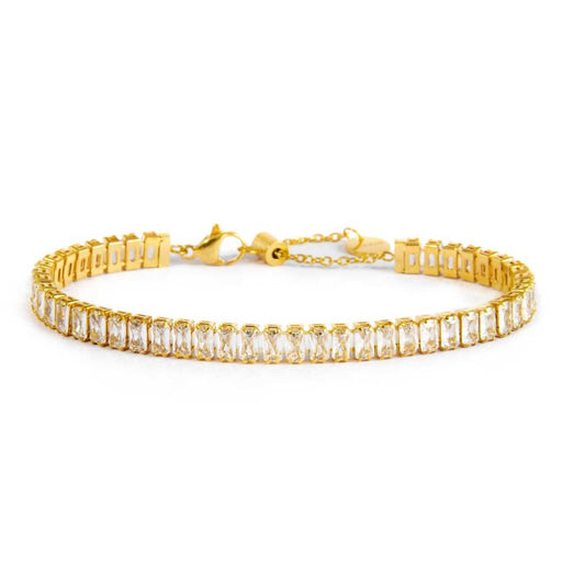 Bracciale Marlù tennis zirconi baguette oro