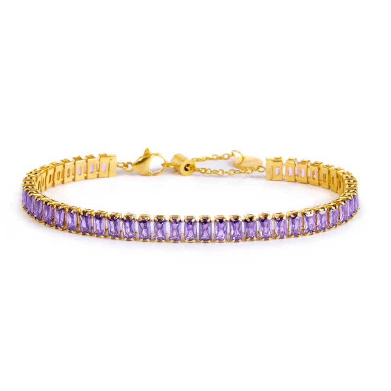 Bracciale Marlù tennis zirconi baguette oro