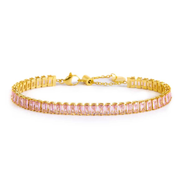 Bracciale Marlù tennis zirconi baguette oro