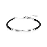 Bracciale Marlù triplo filo con cordino cerato con tubolare centrale Acciaio - 1
