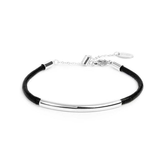 Bracciale Marlù triplo filo con cordino cerato con tubolare centrale Acciaio