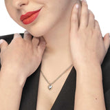 Collana Marlù con cuore centrale con zircone acciaio - 3