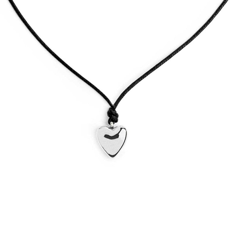 Collana Marlù cordino con cuore acciaio