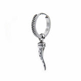 Orecchino Marlù a cerchio con corno pendente - 1