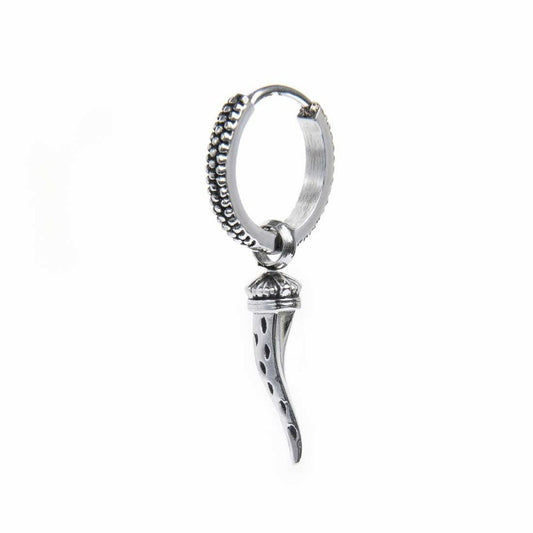 Orecchino Marlù a cerchio con corno pendente