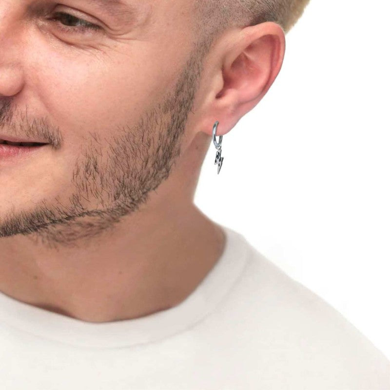 Orecchino Marlù a cerchio con fulmine pendente