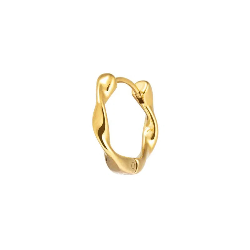 Orecchino mono Marlù a cerchio ritorto 1,7cm oro