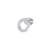 Orecchino Marlù a lobo cerchio 0,8cm con zirconi bianchi - 1