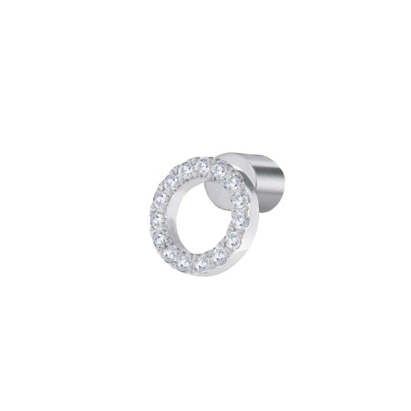 Orecchino Marlù a lobo cerchio 0,8cm con zirconi bianchi