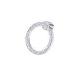 Orecchino Marlù a lobo cerchio 1,4cm con zirconi bianchi - 1