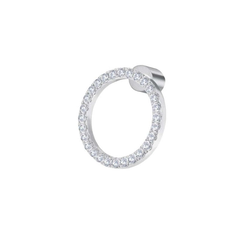 Orecchino Marlù a lobo cerchio 1,4cm con zirconi bianchi