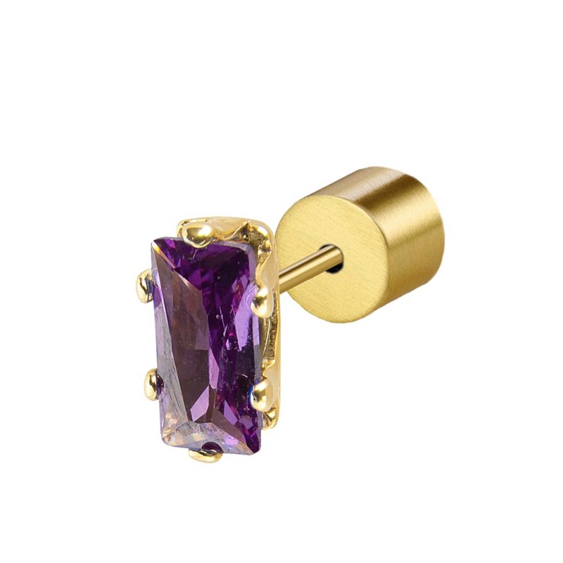 Orecchino Marlù a lobo zircone baguette